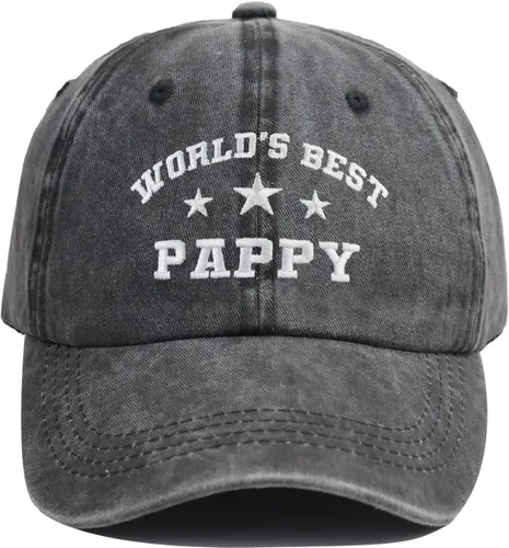 Vista 10 de World's Best - Gorras de béisbol para hombre, de algodón envejecido, ajustable, para papá y abuelo, regalos para Abuelo Pappy