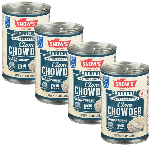 Vista 16 de Snow's Sopa condensada de almejas de Nueva Inglaterra, lata de 15 onzas, 0.14 oz de proteína por porción, receta auténtica al estilo de Nueva