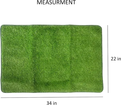 Vista 4 de Dewonch Almohadilla de césped artificial para entrenamiento de orinal de perro, 22 x 34 pulgadas (césped de reemplazo)