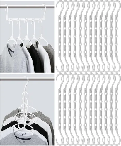 Vista 7 de Mr. Pen - Perchas de ahorro de espacio para ropa, 24 piezas, 5 ranuras, plástico Negro