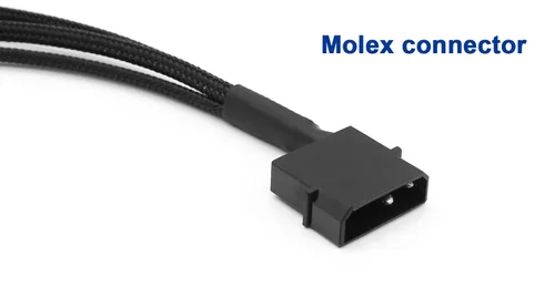 Vista 5 de Molex - Adaptador de ventilador de 4 pines para carcasa de PC de 3 pines y 4 pines, ventiladores de refrigeración de 12 V, cable de alimentación
