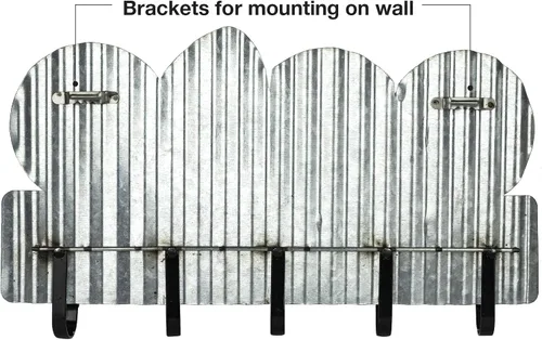 Vista 4 de EXCELLO GLOBAL PRODUCTS Perchero deportivo de metal con 5 ganchos: diseño decorativo de pared para toallas, bolsos, sombreros, llaves, abrigos