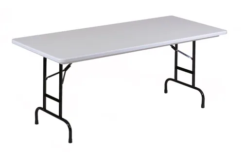 Vista 10 de Correll RA2448 24 serie R mesa plegable de acero inoxidable, altura ajustable para tareas comerciales, rectangular con 24 pulgadas de ancho y 48