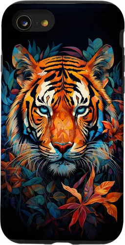 Vista 18 de Watercolor Tiger Face Design Wild Animal Big Cat Tiger Case for iPhone 17