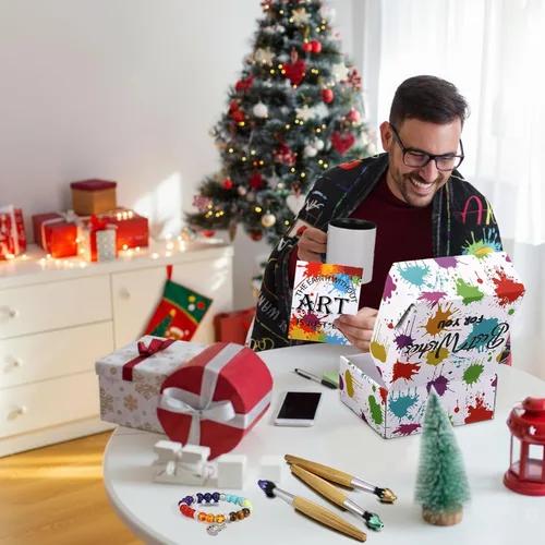Vista 6 de Berlune 11 piezas de regalos de artista de pintura, regalo para profesores de arte, pintor, regalo para mujeres con delantal, taza, manta
