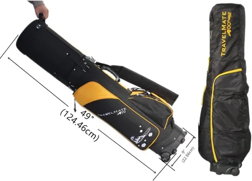 Vista 2 de Deluxe Golf Travel Mate CarryOn - Funda para carrito de golf con cerradura TSA y cubierta de protección Convenient 2-in-1 hybrid golf bag and