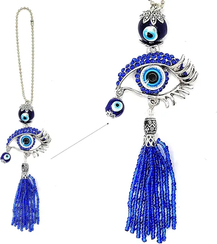 Vista 8 de LUCKBOOSTIUM Car Charm Evil Eye Keychain & Protection, Evil Eye Car Hanging Ornament, Home and Rear View Mirror Accessories
