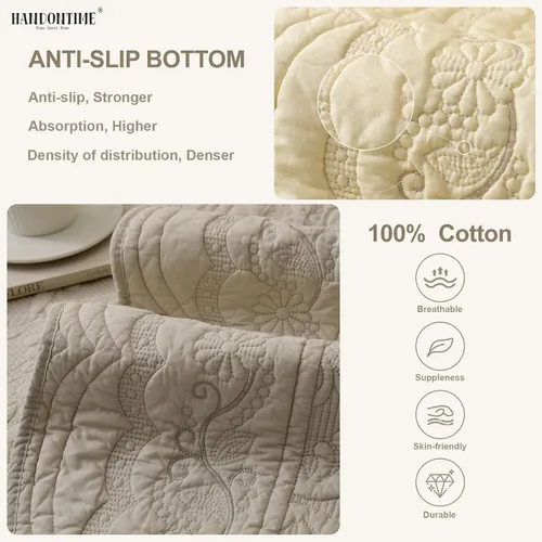 Vista 2 de HANDONTIME funda para sofá con diseño de acolchado para mascotas, protector de sofá de algodón para perros, funda transpirable para cama de perro