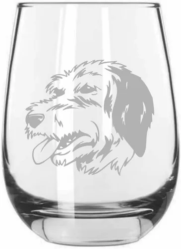 Vista 37 de Shar Pei (chino) - Vaso de vino sin tallo grabado para perro, 15.25 onzas