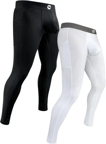 Vista 16 de RM Real Men Leggings de nailon para correr, tamaño de bolsa personalizada ABCD, cintura XS-5XL, pantalones de yoga, medias, capa base para clima
