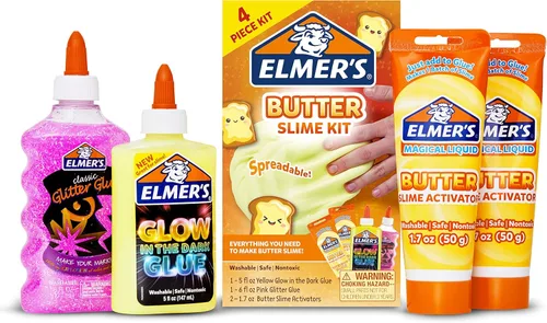 Vista 10 de Elmer's Kit de slime esponjoso, incluye pegamento de color translúcido, pegamento con purpurina, activador de slime esponjoso, 4 unidades, perfecto
