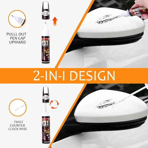 Vista 2 de Lápiz de Reparación de Arañazos de Coche Dos en Uno - Pintura de Retoque Rápida y Fácil para Varios Coches (Blanco)
