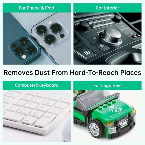 Vista 3 de iDuster Plumero de aire comprimido desechable, limpiador de computadora, limpiador de teclado, 1 lata