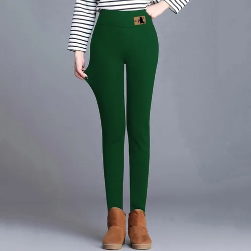 Vista 3 de SNKSDGM Leggings con forro polar para mujer, de cintura alta, térmicos, cálidos, básicos, de terciopelo grueso, no se transparentan