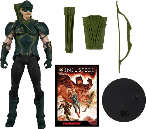 Vista 8 de McFarlane Toys - Figura DC Direct Gaming de 7 pulgadas con cómic - Injustice 2 WV1 - Green Arrow