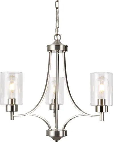Vista 7 de BOZO Candelabro negro de 3 luces para comedor sobre mesa, lámpara de entrada para vestíbulo, accesorios de iluminación de pasillo con pantalla