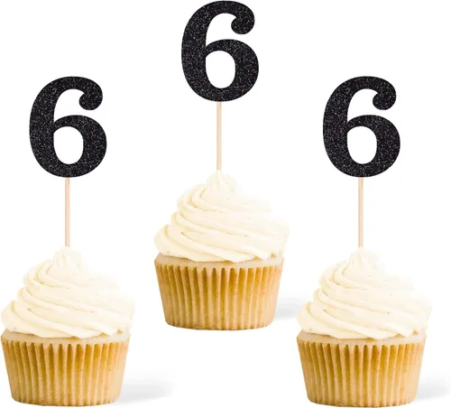 Vista 19 de Gexolenu 24 piezas doradas de doble cara para cupcakes de primer cumpleaños, decoración de pasteles, decoración de primera fiesta de cumpleaños Oro