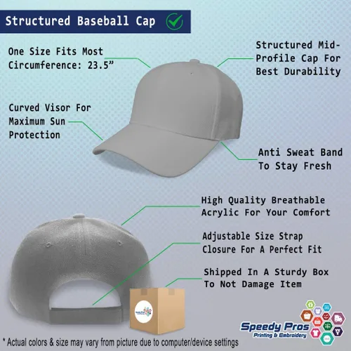 Vista 2 de Gorra de béisbol personalizada para hombre y mujer con bordado gris