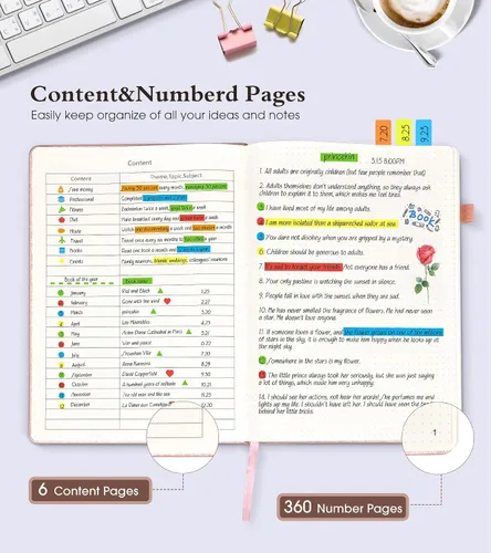 Vista 4 de Ansopu Cuaderno de puntos, 360 páginas numeradas, cuadrícula de puntos, de 8.5 x 11 pulgadas, papel de punto de 3.53 oz/m², tapa dura gruesa