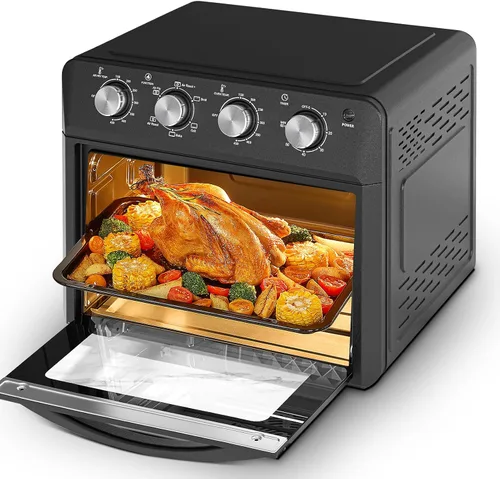 Vista 11 de Combinado de Tostador de Puerta Francesa Extra Grande con Freidora de Aire, Freidora de Aire de Puerta Doble Francesa de Gran Capacidad de 1700W