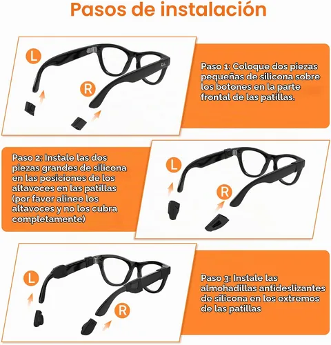 Vista 7 de HIBLOKS Cubierta de silicona impermeable y agarre para gafas para Ray-Ban Meta
