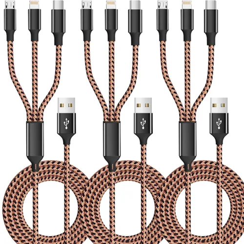 Vista 31 de Cable de carga 4 en 1 de 240 W máximo, cable USB C de carga rápida con chip E-Mark, cable USB A/C a C/Lightning, cable de carga múltiple para iPhone