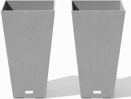 Vista 20 de Veradek Maceta cónica de resina V para interior/exterior (26 pulgadas, gris)