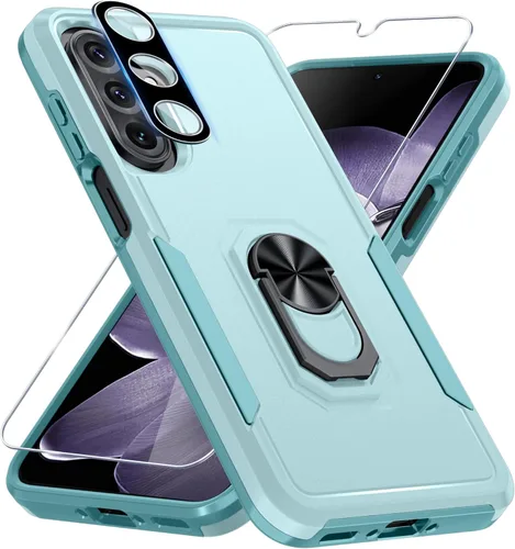 Vista 41 de Janmitta Funda compatible con Samsung Galaxy A14 5G con protector de pantalla + protector de lente de cámara, funda resistente de servicio pesado