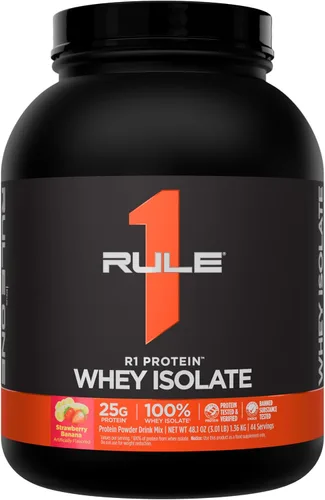 Vista 32 de Rule 1 Proteins R1 Protein Whey Isolate, crema de plátano, 23 porciones