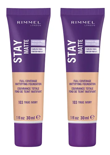 Vista 34 de 3 x Rimmel London Stay Matte - Base líquida mousse mate 30ml - 201 Beige clásico