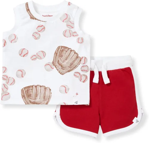 Vista 5 de Burt's Bees Baby Conjunto de camiseta y pantalón corto para bebé niño Camiseta de teñido anudado Explorer