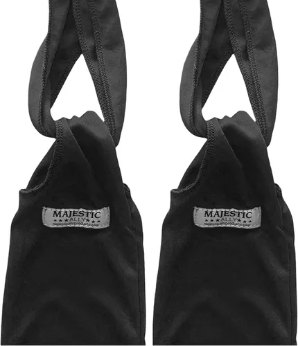 Vista 3 de Majestic Ally Bolsa de licra para caballos - para mantener la cola limpia y protegida - Juego de 2 (negro)