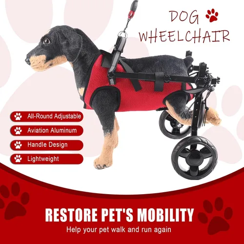 Vista 2 de Small Dog Wheelchair for Back Legs Light Weight Dog&Cat&Pets Wheelchair Cart with Disabled Hind Legs Walking, Leg Brace & Hip Support(Blue,XX-Small)