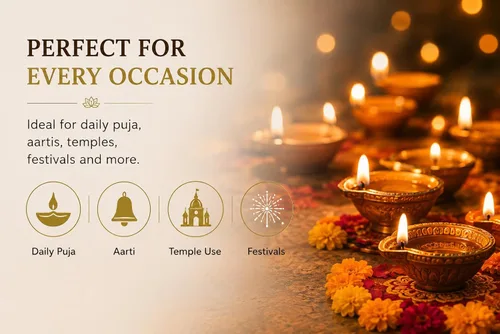 Vista 6 de Largo algodón trenzado mechas Diya Bati Puja religioso Jyot Akhand lámpara de aceite Diwali Iluminación 500 pc (Largo)