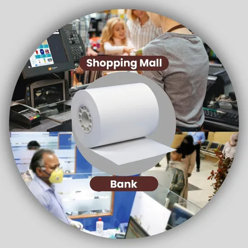 Vista 5 de BAM POS Papel térmico para recibos, sin BPA, rollos envueltos en encogimiento, compatible con Clover Mini, Mobile, First Data FD130, FD50, FD55