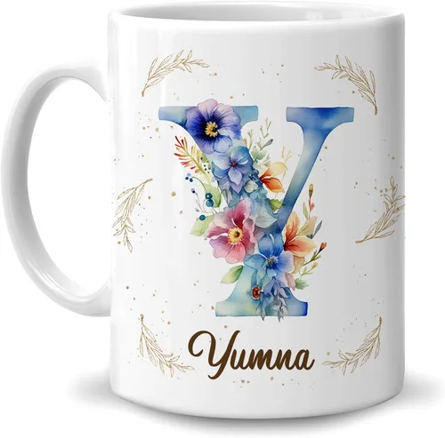Vista 11 de Hyturtle Taza de café personalizada con inicial con nombre, monograma de cumpleaños, regalos de Navidad para niñas y mujeres, letra A del alfabeto