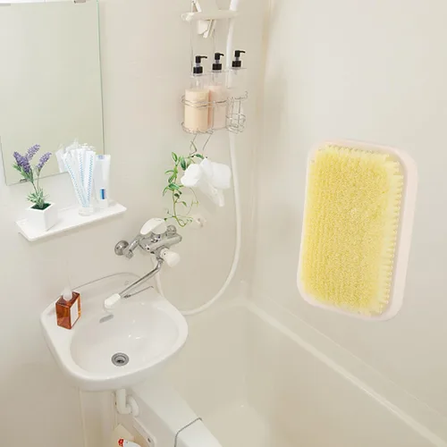 Vista 4 de Depurador de espalda montado en la pared para ducha, almohadilla exfoliante grande de baño, cepillo de baño manos libres para hombres y mujeres