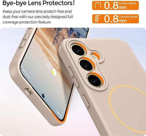Vista 5 de Rayboen Funda magnética para Galaxy S24+ Plus, color caqui A-caqui