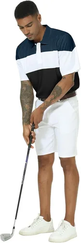 Vista 5 de Polo de golf para hombre, manga corta, secado rápido, absorbe la humedad, camisas polo deportivas casuales para hombres