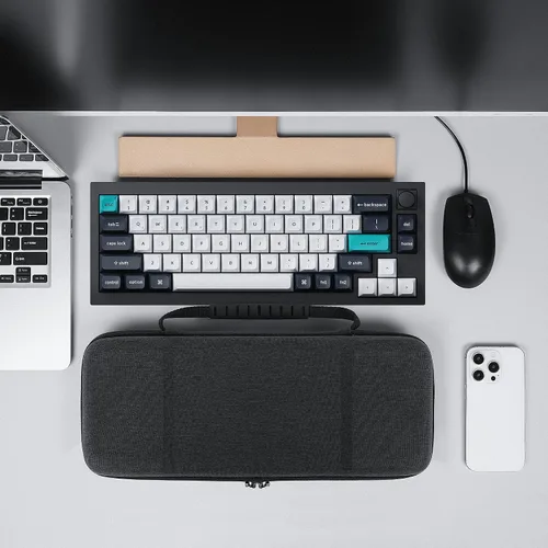 Vista 6 de Geekria - Funda de teclado compacta al 65 %, funda rígida de transporte de viaje para teclado compacto de 68 teclas, compatible con Keychron K6/K6