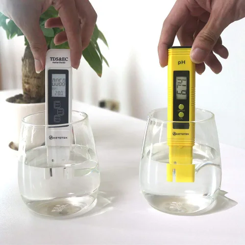 Vista 3 de KETOTEK Medidor digital de temperatura de pH TDS y EC para agua, lápiz de pH y probador PPM Medidor de temperatura TDS-EC, probador de pH
