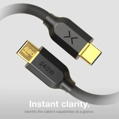 Vista 6 de NOCO XGrid XC1: Cable USB-C a USB-C de 240W – Cable de carga rápida tipo C, certificado USB-IF, chip inteligente E-Marker, datos de 480Mbps, nylon