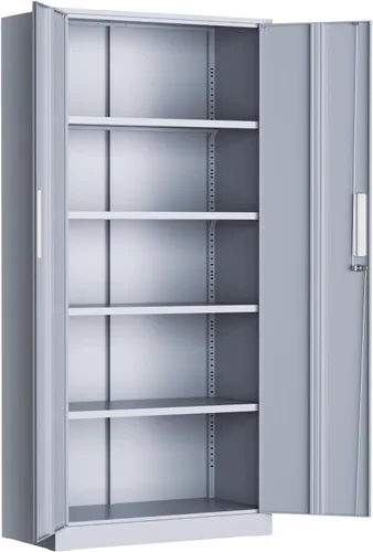 Vista 14 de Armario de almacenamiento de metal Greenvelly, armario de almacenamiento con cerradura de 91 cm con puertas y estantes, armarios de almacenamiento