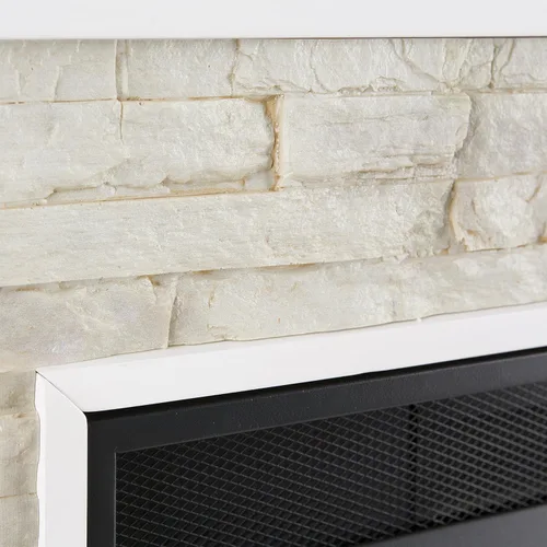 Vista 6 de Southern Enterprises chimenea eléctrica convertible, Metal, Blanco