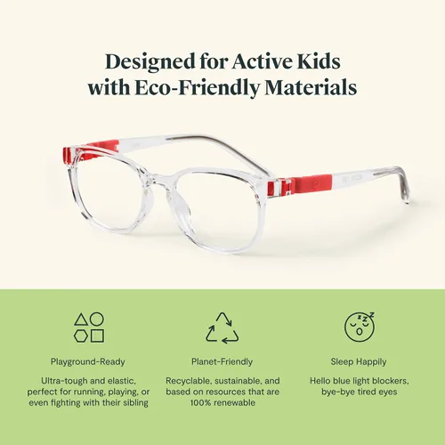 Vista 4 de Gafas ovaladas con bloqueo de luz azul para niños y niñas (junio)