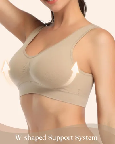 Vista 2 de Coobie Brasier sin costuras de cobertura completa para mujer con acolchado extraíble para mayor comodidad