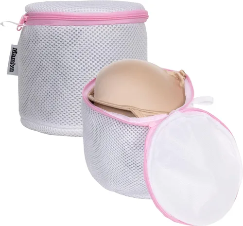 Vista 2 de Mamlyn Bolsas de sujetador de malla para lavadora, bolsas de lavado de lencería para lavandería