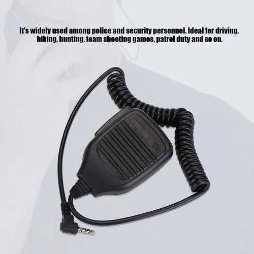 Vista 3 de PTT Mini micrófono de mano impermeable micrófono altavoz, UV3R micrófono de mano para Baofeng para Yaesu radio bidireccional Walkie Talkie