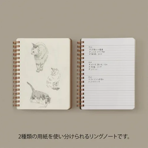 Vista 9 de DESIGNPHIL 15222006 Midori Ring Notebook, grano, transformación B6, negro