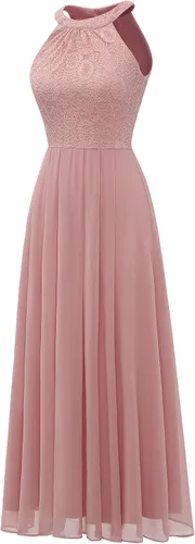 Vista 4 de Dressystar - Vestido formal largo para mujeres, vestido de gasa de encaje, vestido de novia para fiesta